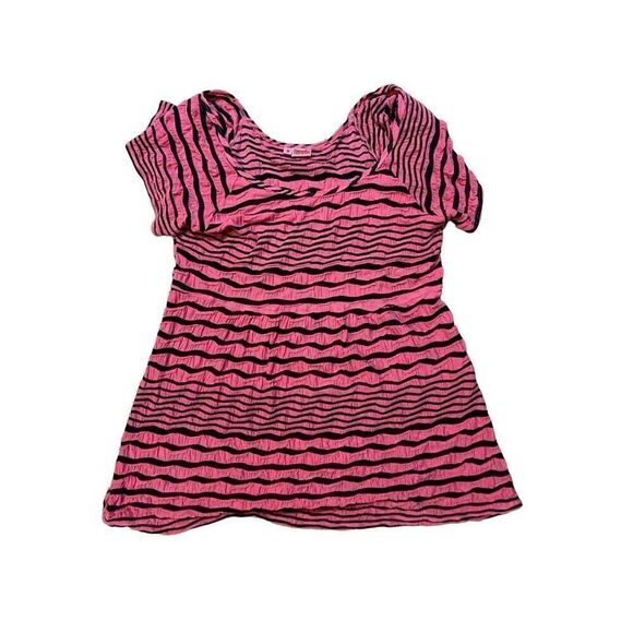 Tinanello Rare Andalucia Tunic Pink & Black Short Sleeves Size M - Picture 9 of 9